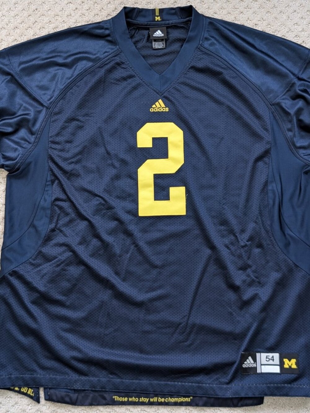 Adidas Michigan Wolverines #2 Football Jersey Navy Blue Mens 2XL